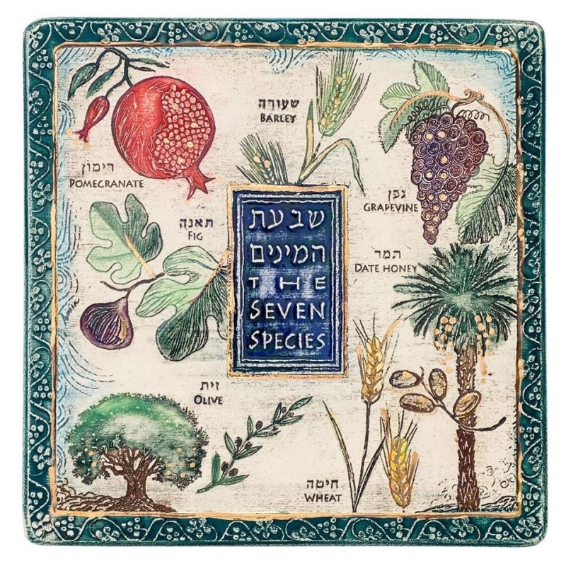 Art in Clay Limited Edition Handmade Ceramic Seven Species Plaque Wall