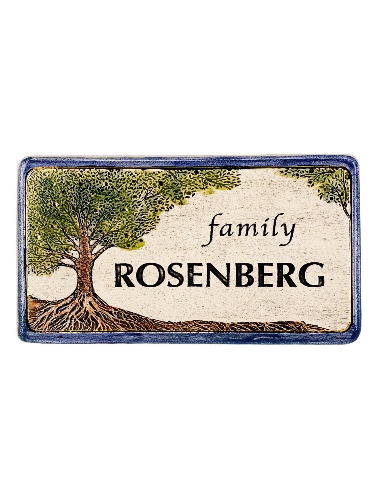 Tree of Life Handmade Ceramic English Personalized Door Sign With 24K