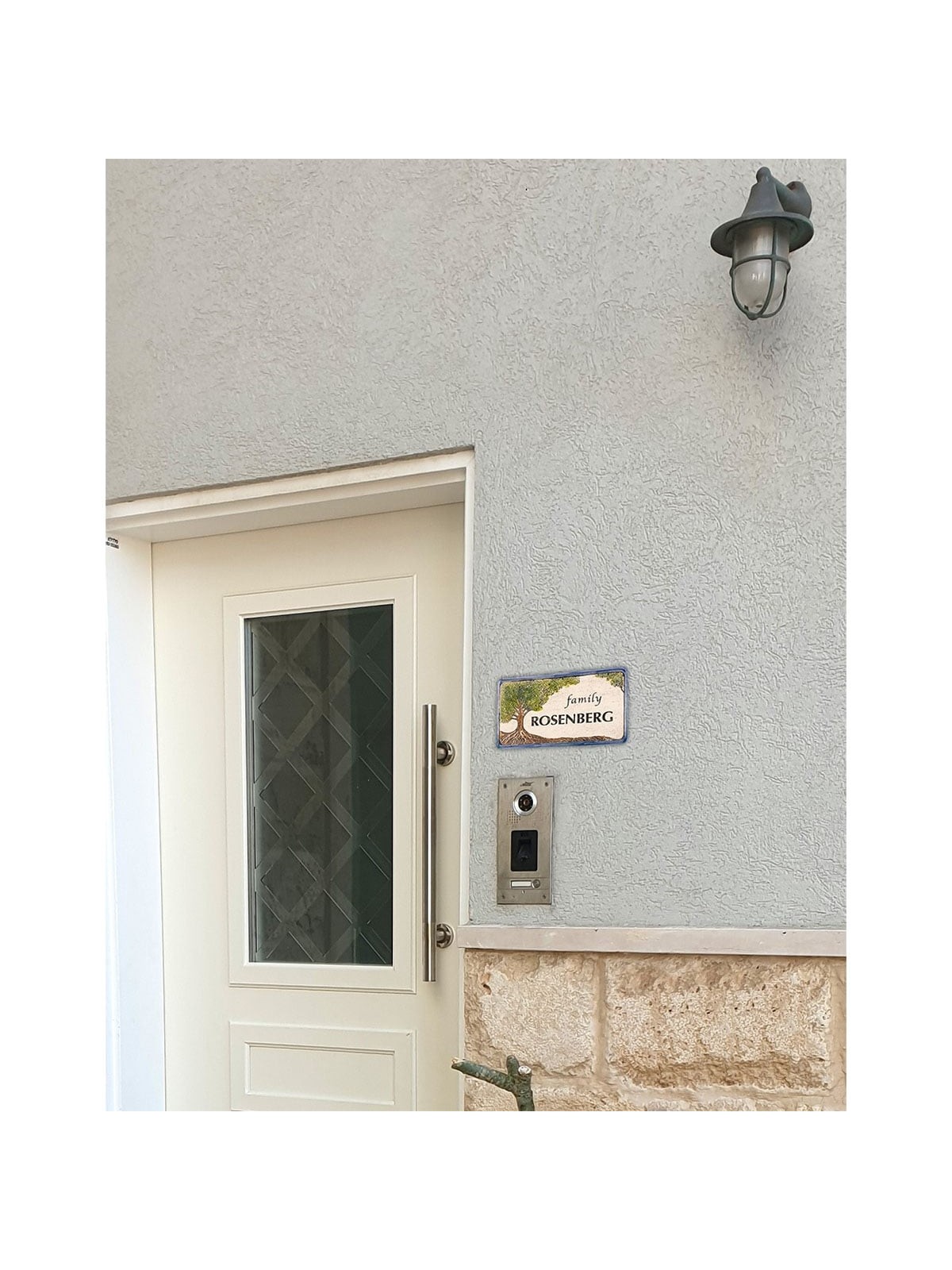 Tree of Life Handmade Ceramic English Personalized Door Sign With 24K