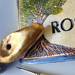 Tree of Life Handmade Ceramic English Personalized Door Sign With 24K