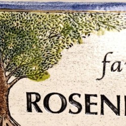 Tree of Life Handmade Ceramic English Personalized Door Sign With 24K