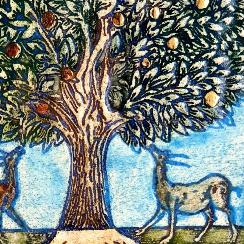 Art in Clay Handmade Tree of Life Ceramic Plaque Wall Hanging