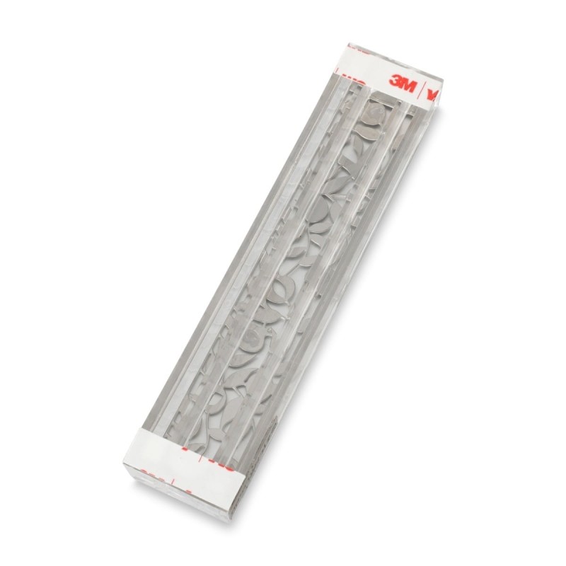Dorit Judaica Acrylic Mezuzah Case with Laser-Cut Steel Pomegranates a