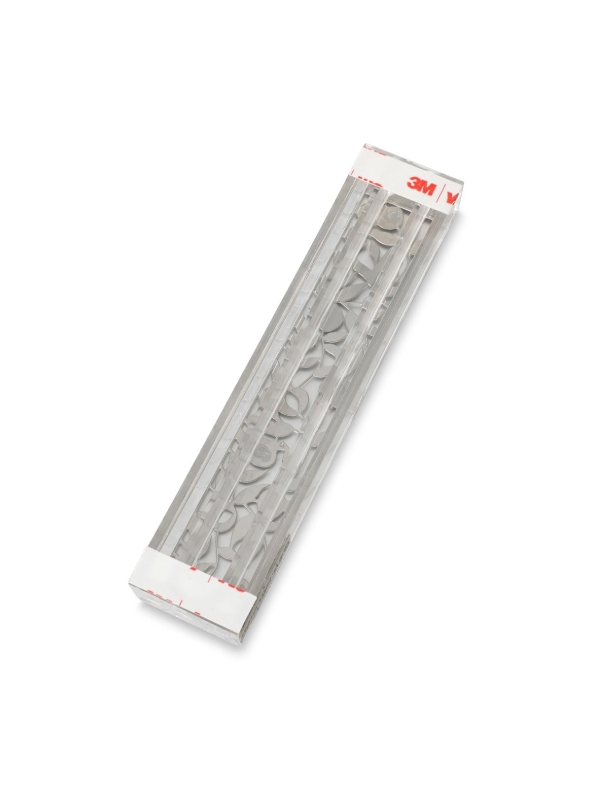 Dorit Judaica Acrylic Mezuzah Case with Laser-Cut Steel Pomegranates a