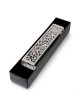 Dorit Judaica Acrylic Mezuzah Case with Laser-Cut Steel Pomegranates a