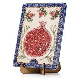 Art in Clay Limited Edition Handmade Pomegranate Ceramic Plaque Wall H