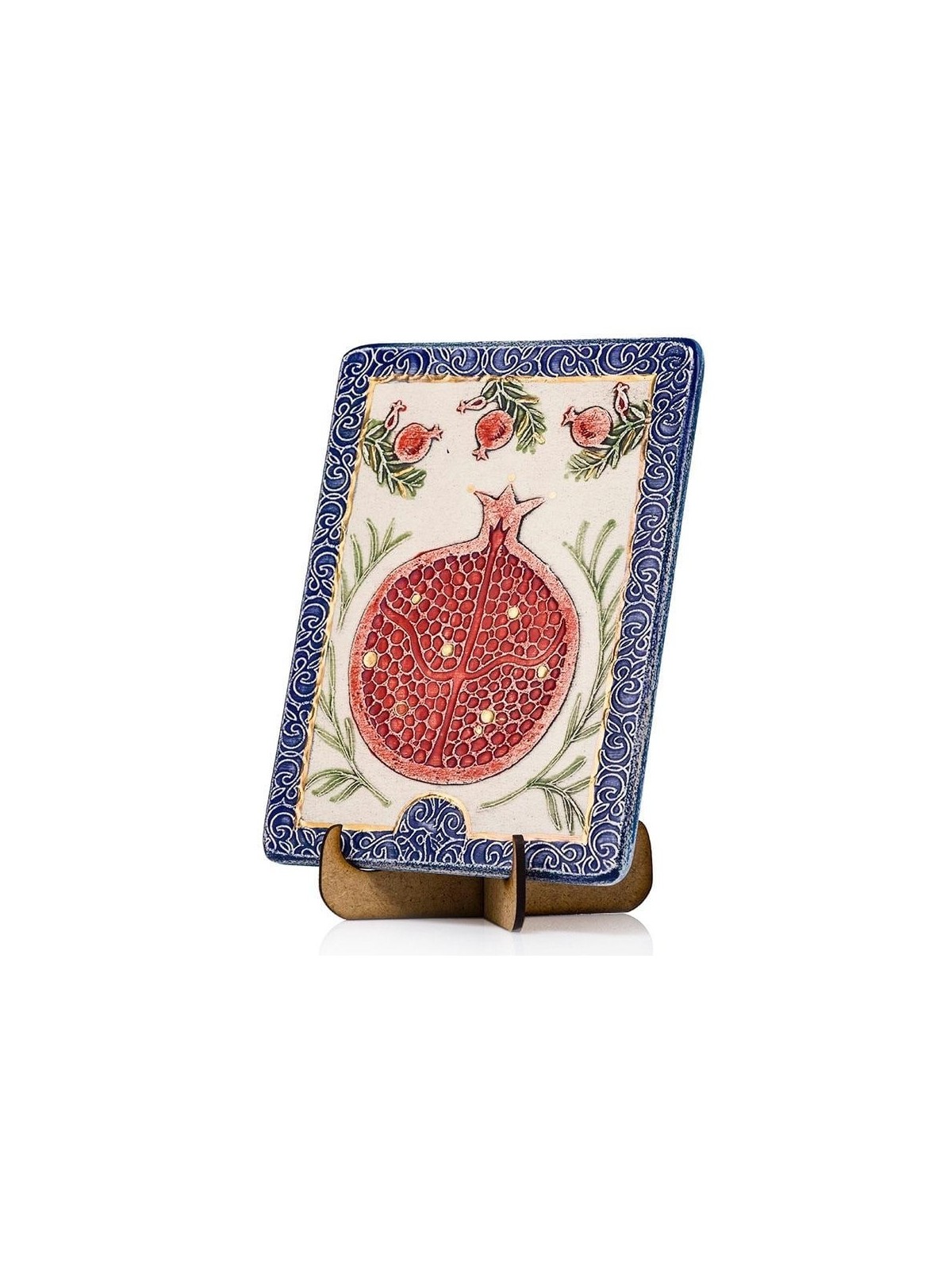 Art in Clay Limited Edition Handmade Pomegranate Ceramic Plaque Wall H