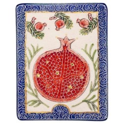 Art in Clay Limited Edition Handmade Pomegranate Ceramic Plaque Wall H