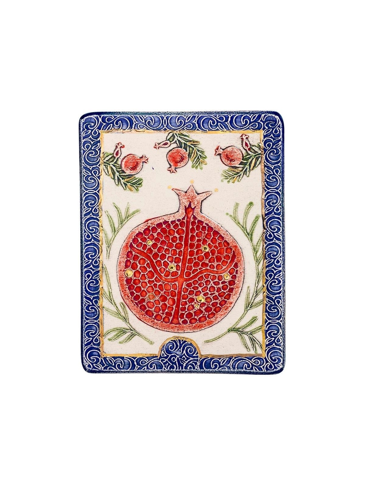 Art in Clay Limited Edition Handmade Pomegranate Ceramic Plaque Wall H