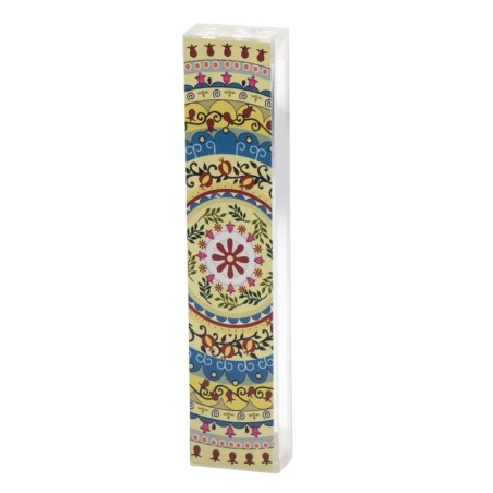 Dorit Judaica Mezuzah Case With Multicolored Pomegranate Mandala Desig