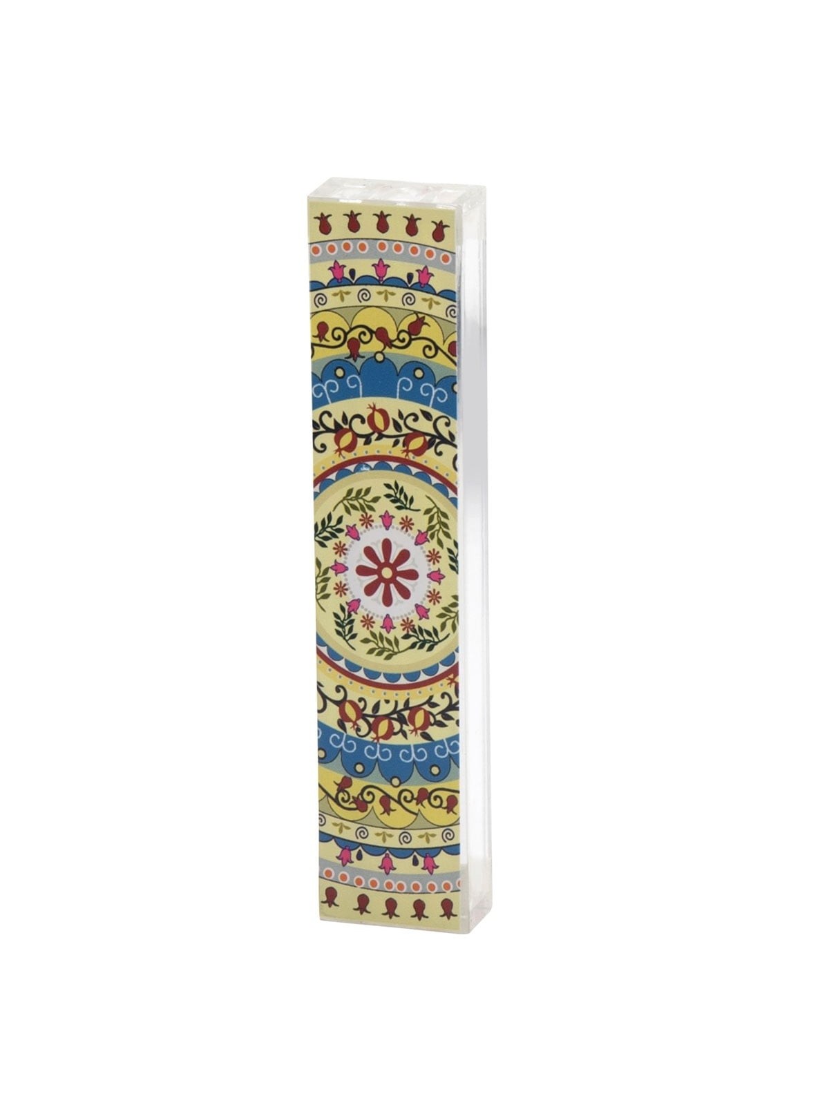 Dorit Judaica Mezuzah Case With Multicolored Pomegranate Mandala Desig