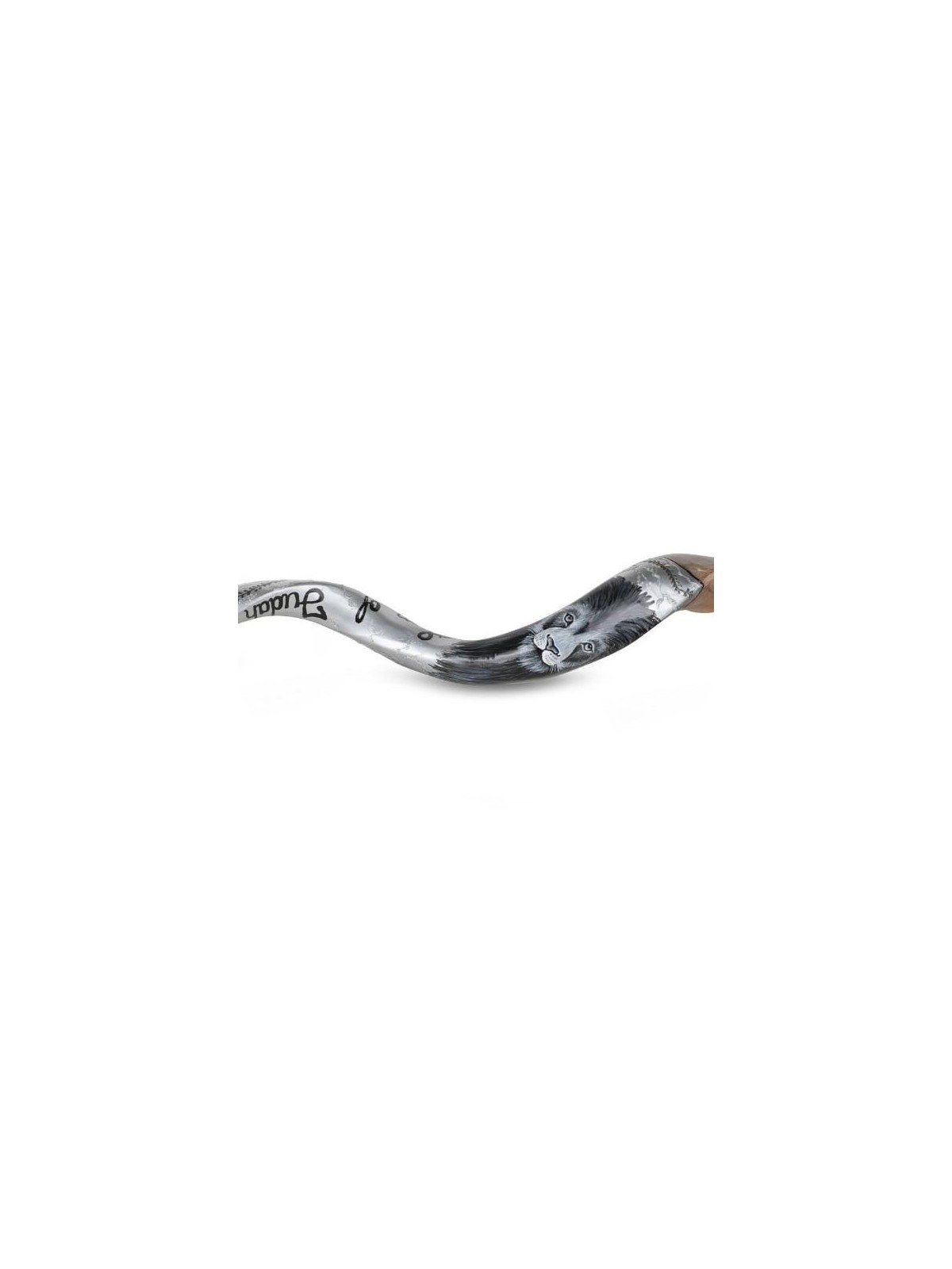 Lion of Judah Hand Painted Kudu Shofar - Silver