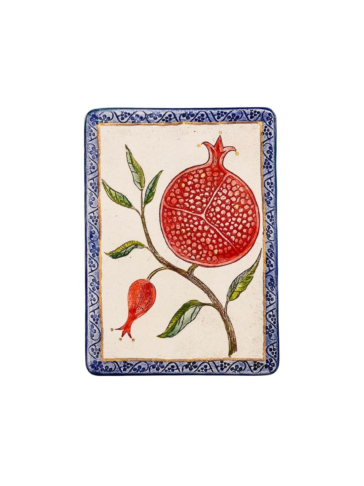 Art in Clay Limited Edition Handmade Ceramic Pomegranate Plaque Wall H