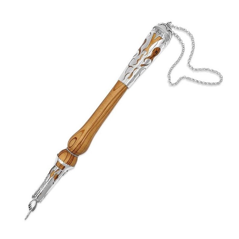 Rafael Jewelry Tree of Life Wooden Torah Pointer with 925 Sterling Sil