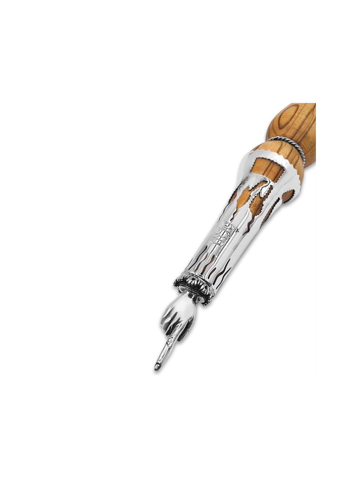 Rafael Jewelry Tree of Life Wooden Torah Pointer with 925 Sterling Sil