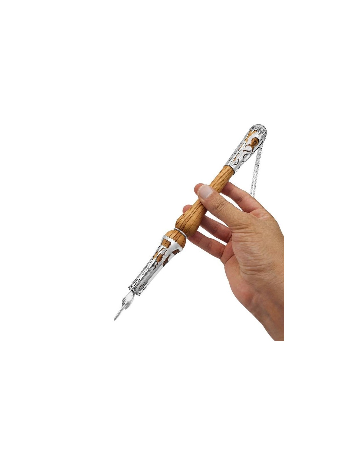 Rafael Jewelry Tree of Life Wooden Torah Pointer with 925 Sterling Sil