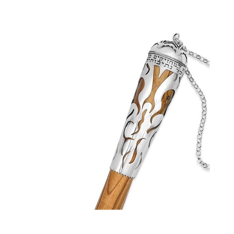 Rafael Jewelry Tree of Life Wooden Torah Pointer with 925 Sterling Sil