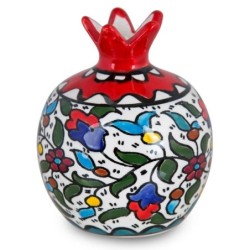 Pomegranate Ceramic with Flower Design Armenian Ceramic