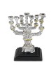 Silver-Plated and Gold-Accented Seven-Branched Menorah With Hoshen Des