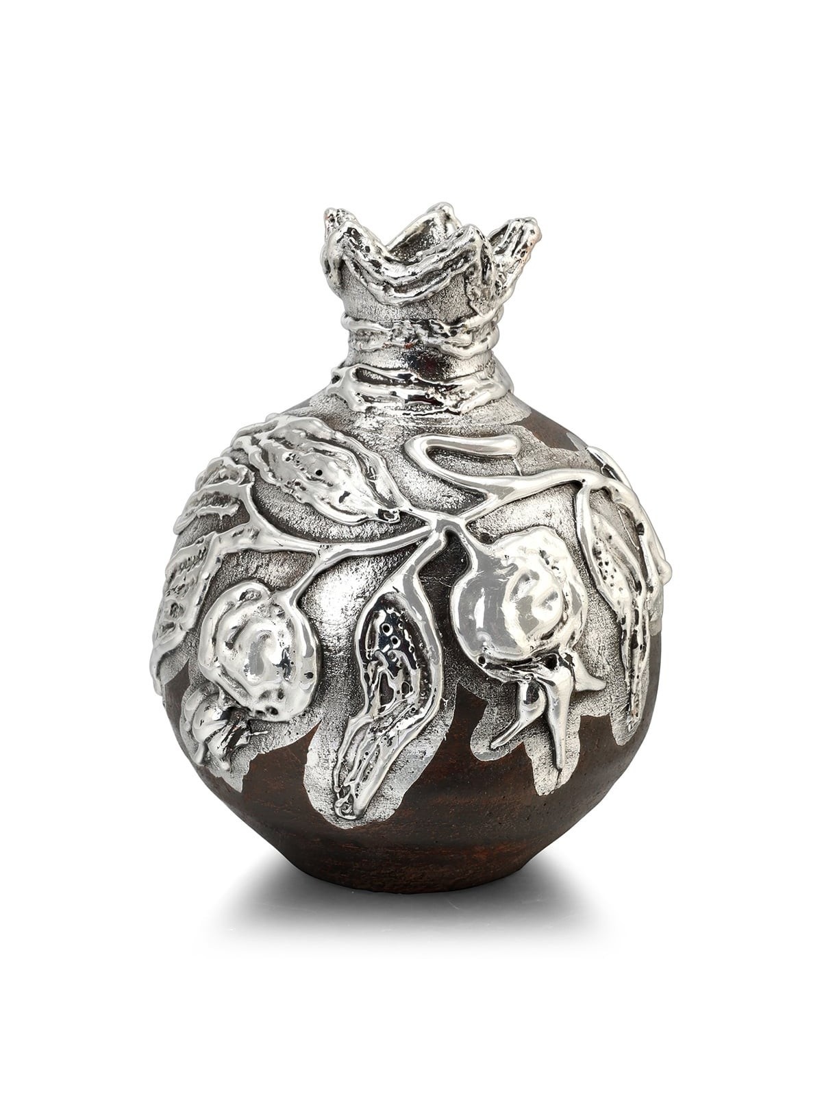 Handmade Ceramic Pomegranate with Sterling Silver and Ancient 'Jerusal