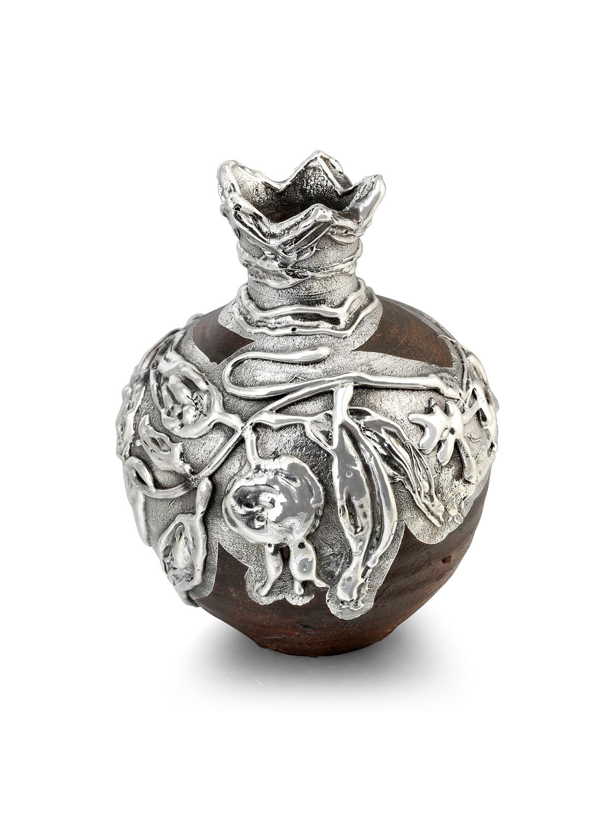 Handmade Ceramic Pomegranate with Sterling Silver and Ancient 'Jerusal