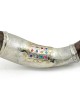 Sterling Silver Plated Yemenite Kudu Shofar - Hoshen and Menorah (Choi