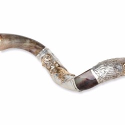 Sterling Silver Plated Yemenite Kudu Shofar - Lion of Judah (Choice of