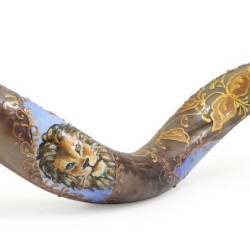Lion and Eagle Hand Painted Kudu Shofar