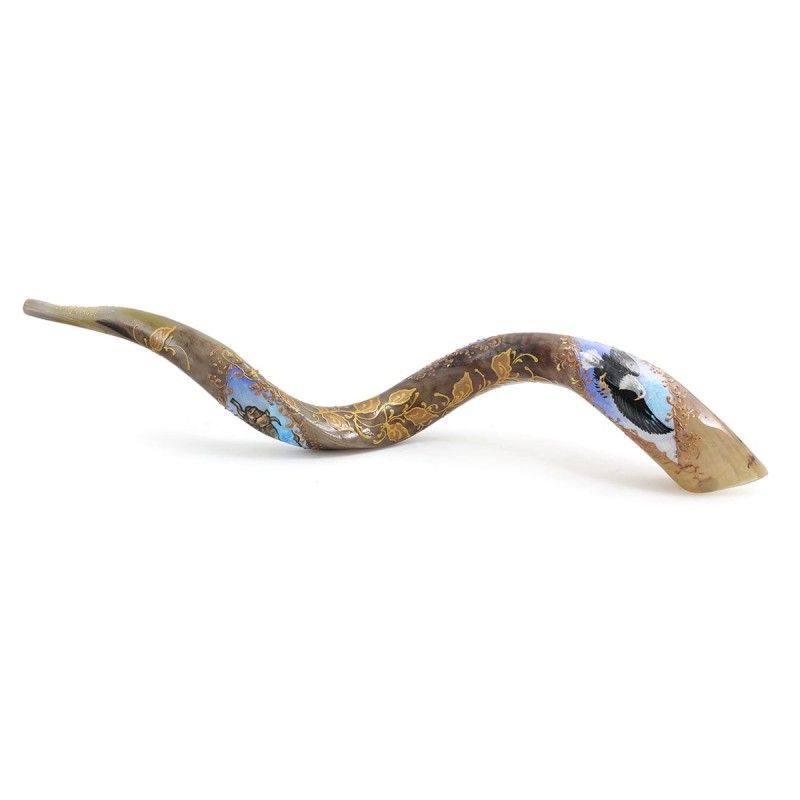 Lion and Eagle Hand Painted Kudu Shofar
