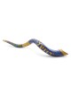 Jerusalem and Pomegranates Hand Painted Kudu Shofar - Gold and Blue
