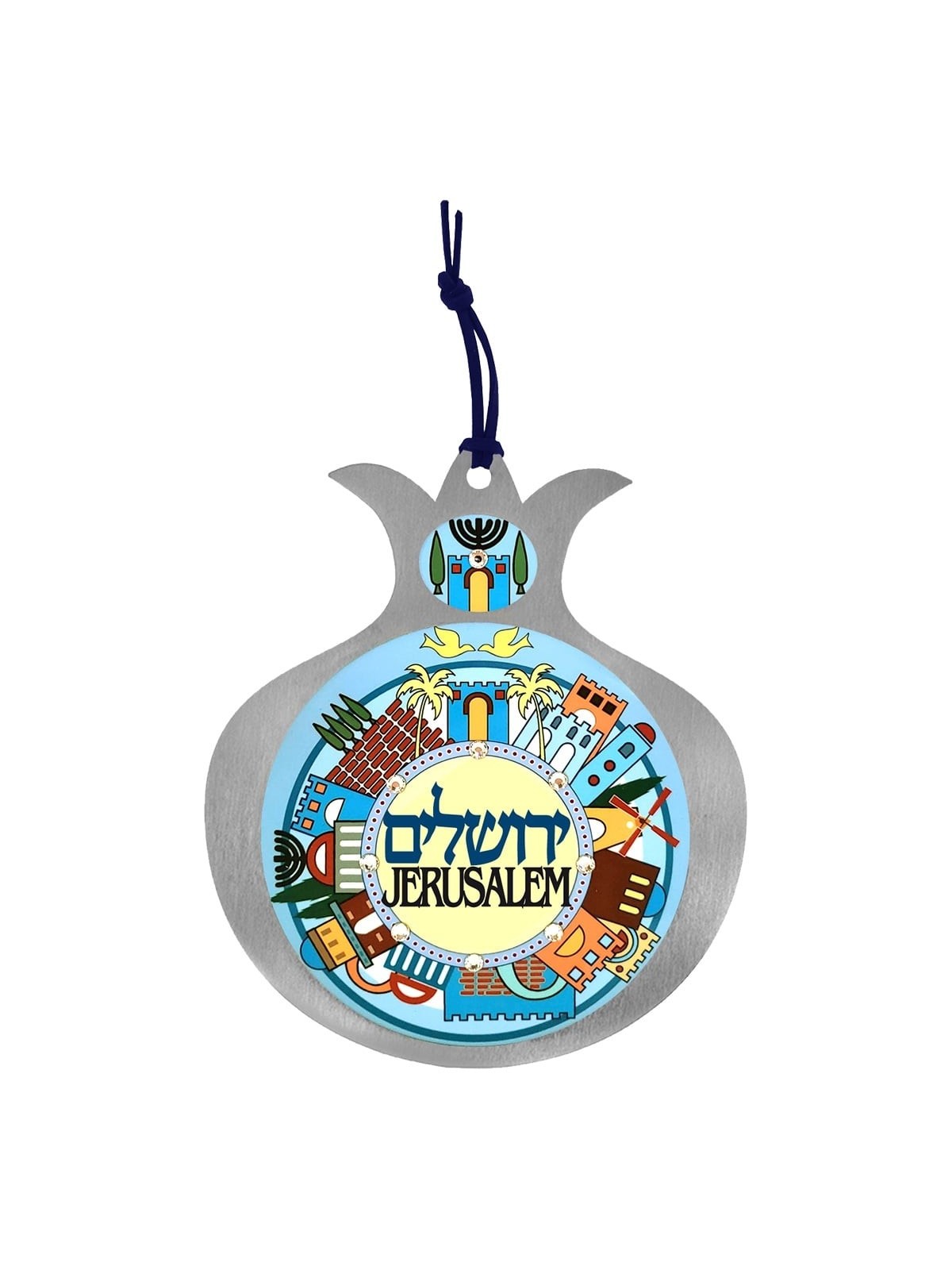 Stainless Steel Pomegranate Jerusalem Wall Hanging