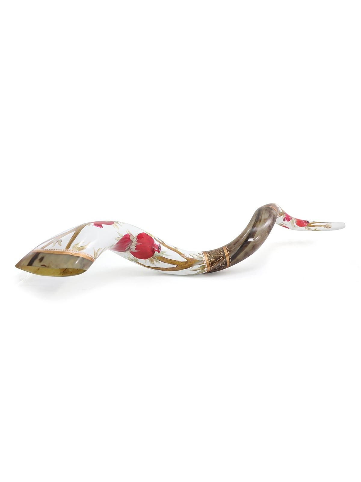 Pomegranates Hand Painted Kudu Shofar