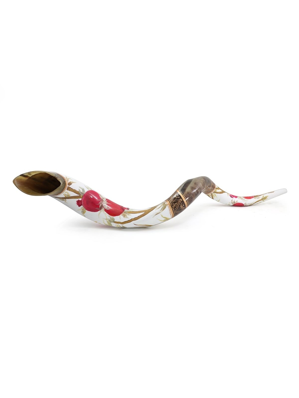 Pomegranates Hand Painted Kudu Shofar