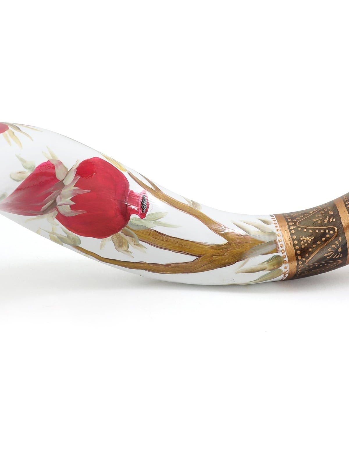 Pomegranates Hand Painted Kudu Shofar