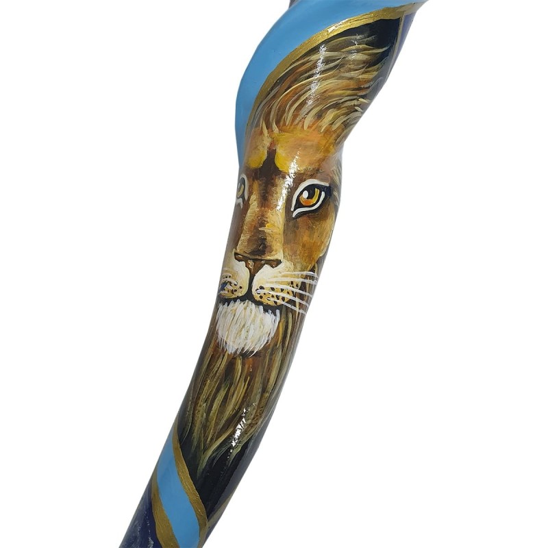 Hand Painted Blue Night Sky Lion of Judah Shofar