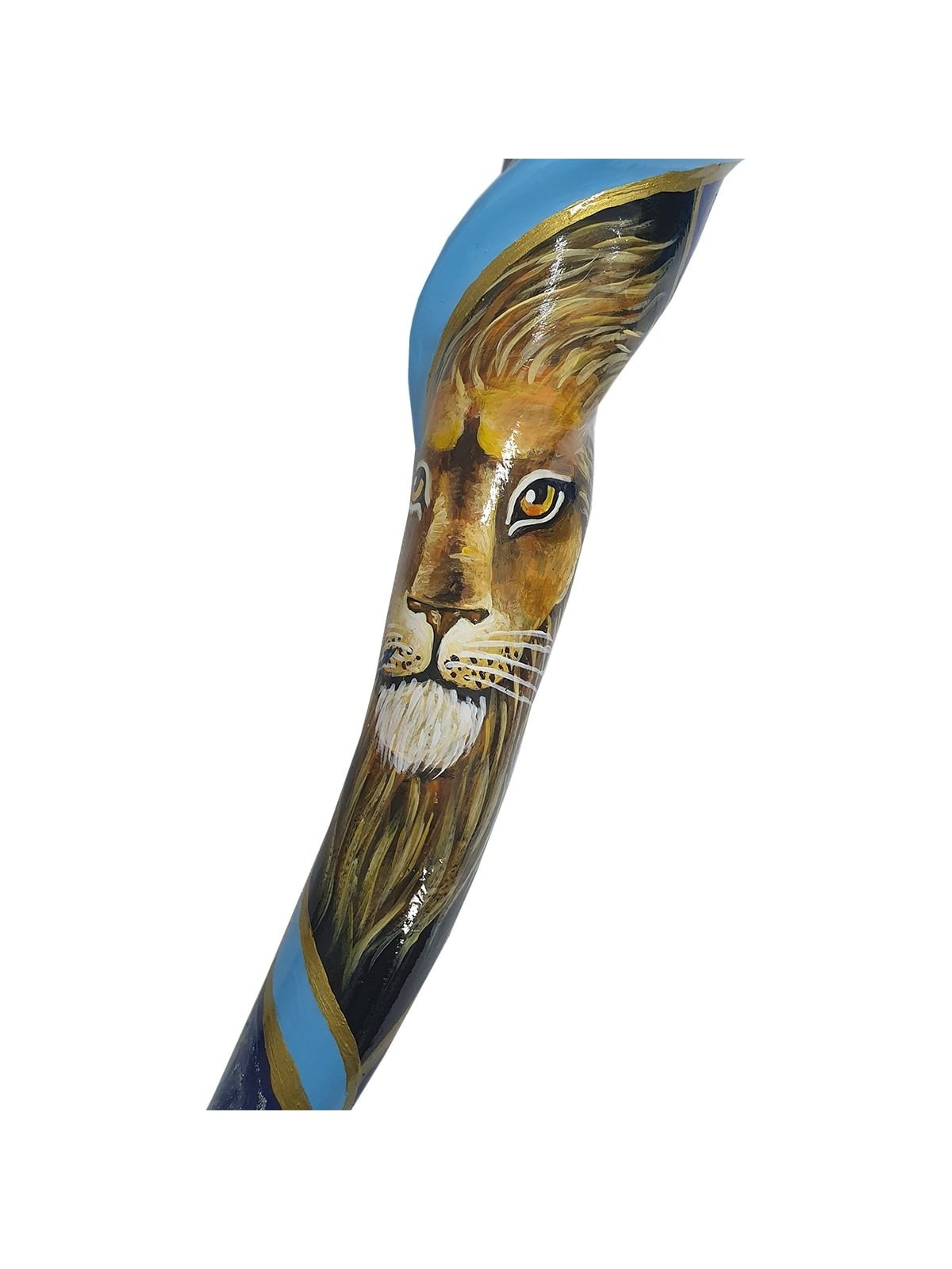 Hand Painted Blue Night Sky Lion of Judah Shofar