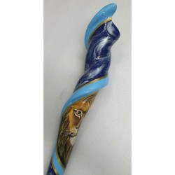 Hand Painted Blue Night Sky Lion of Judah Shofar