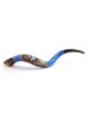 Lion of Judah and Jerusalem Hand Painted Kudu Shofar - Blue