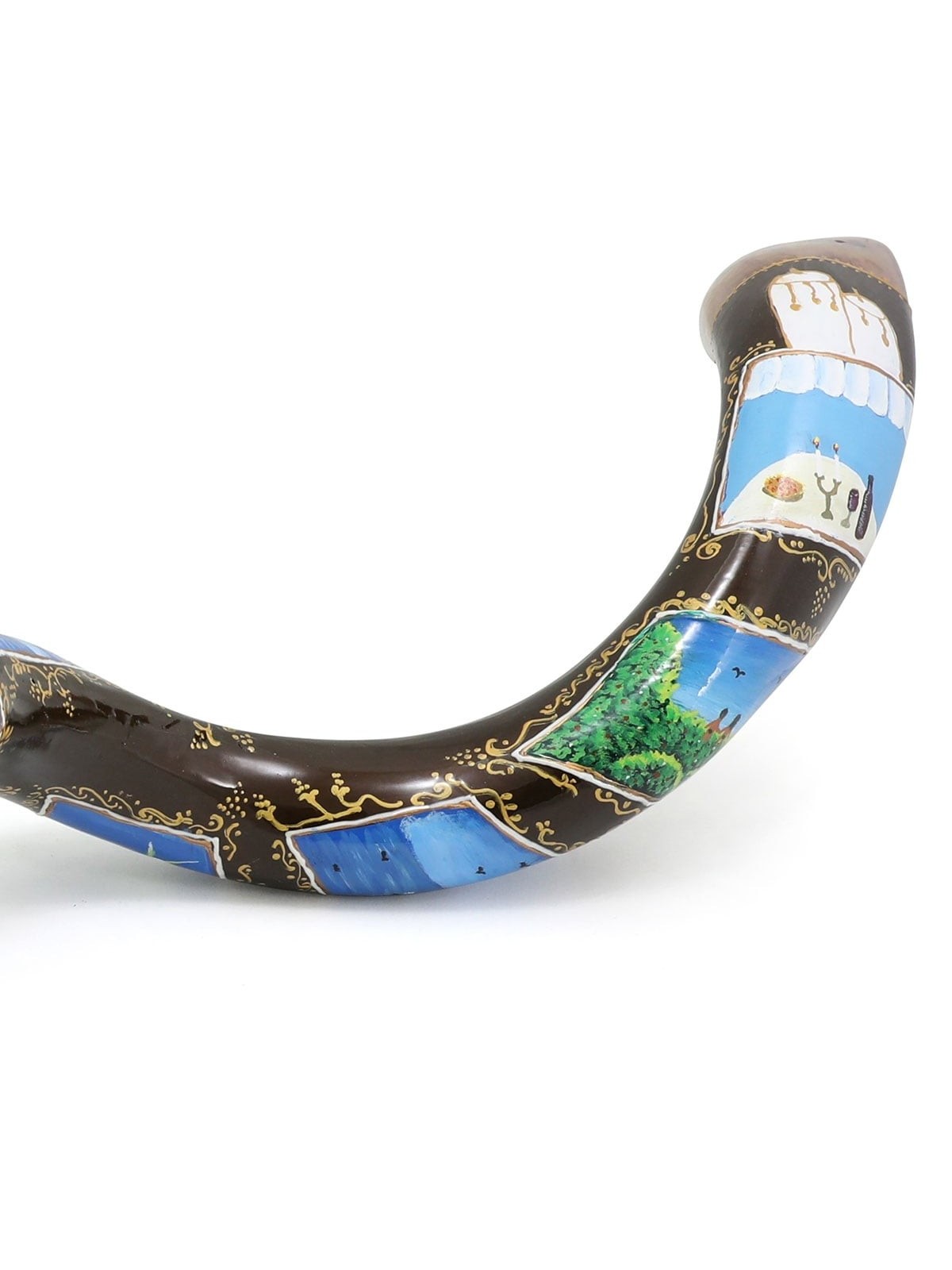Six Days of Creation Hand Painted Kudu Shofar