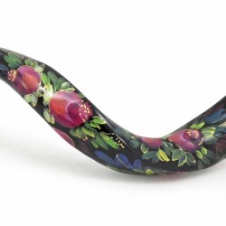 Floral Pomegranates Hand Painted Kudu Shofar