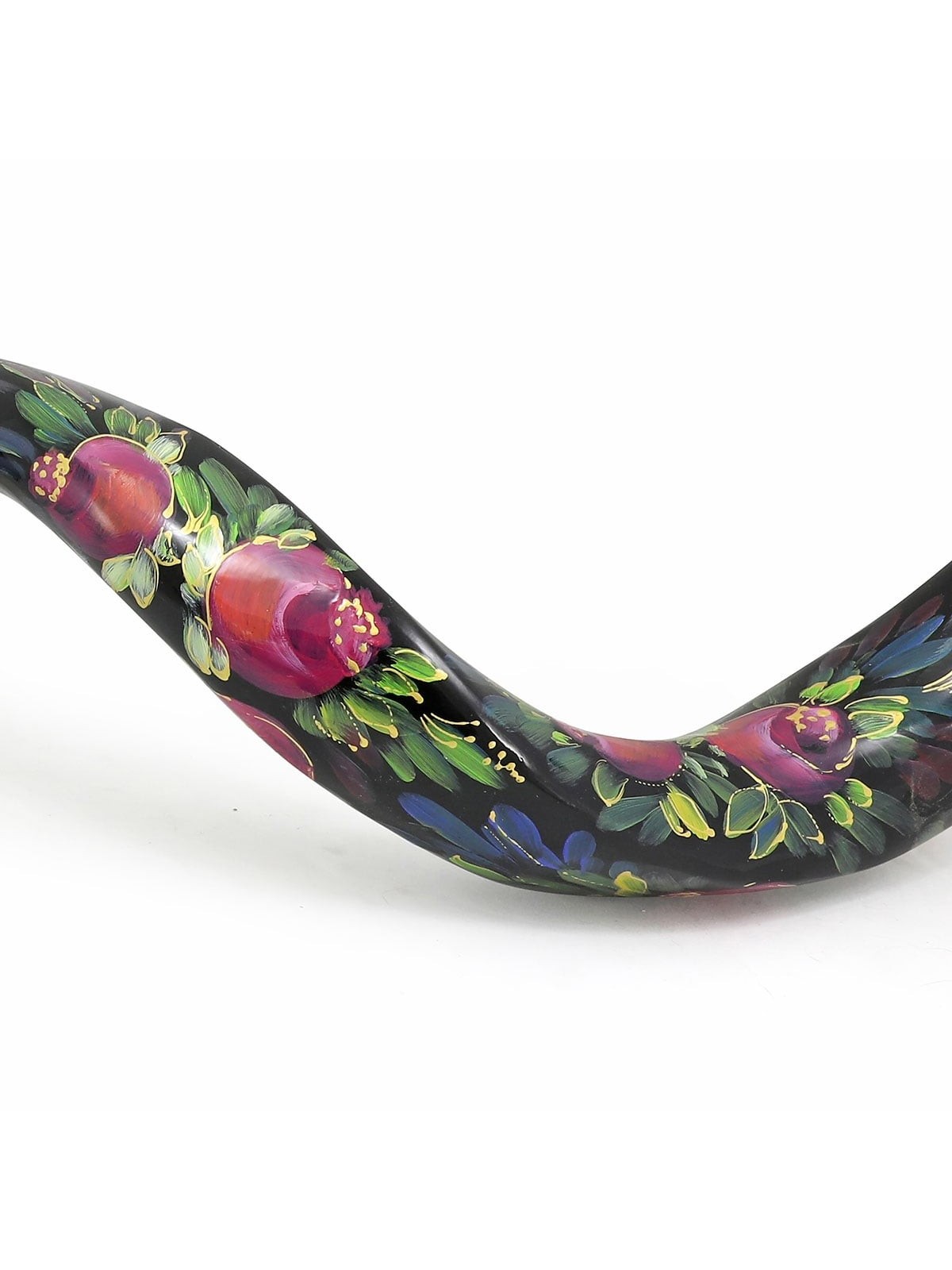 Floral Pomegranates Hand Painted Kudu Shofar