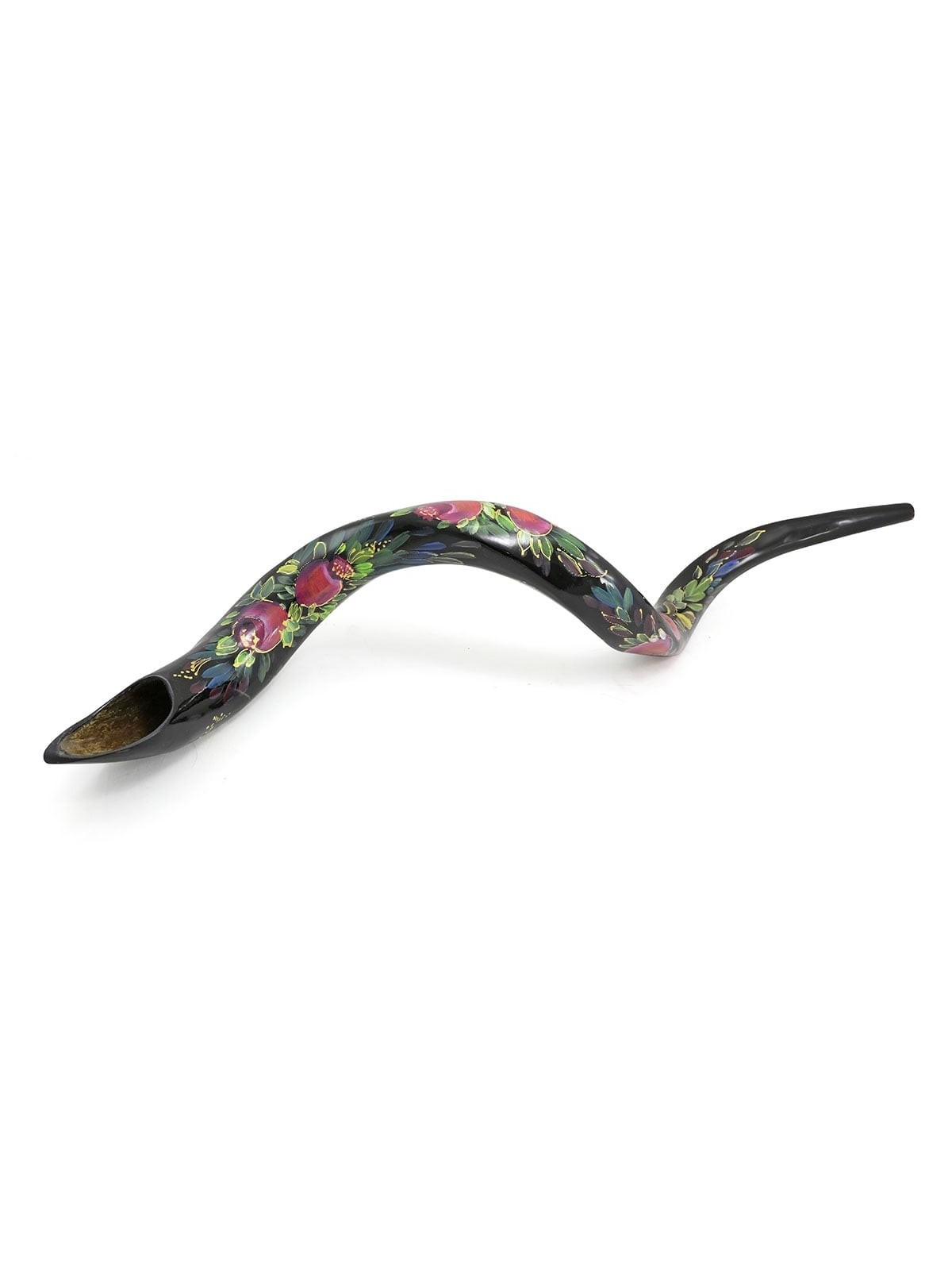Floral Pomegranates Hand Painted Kudu Shofar