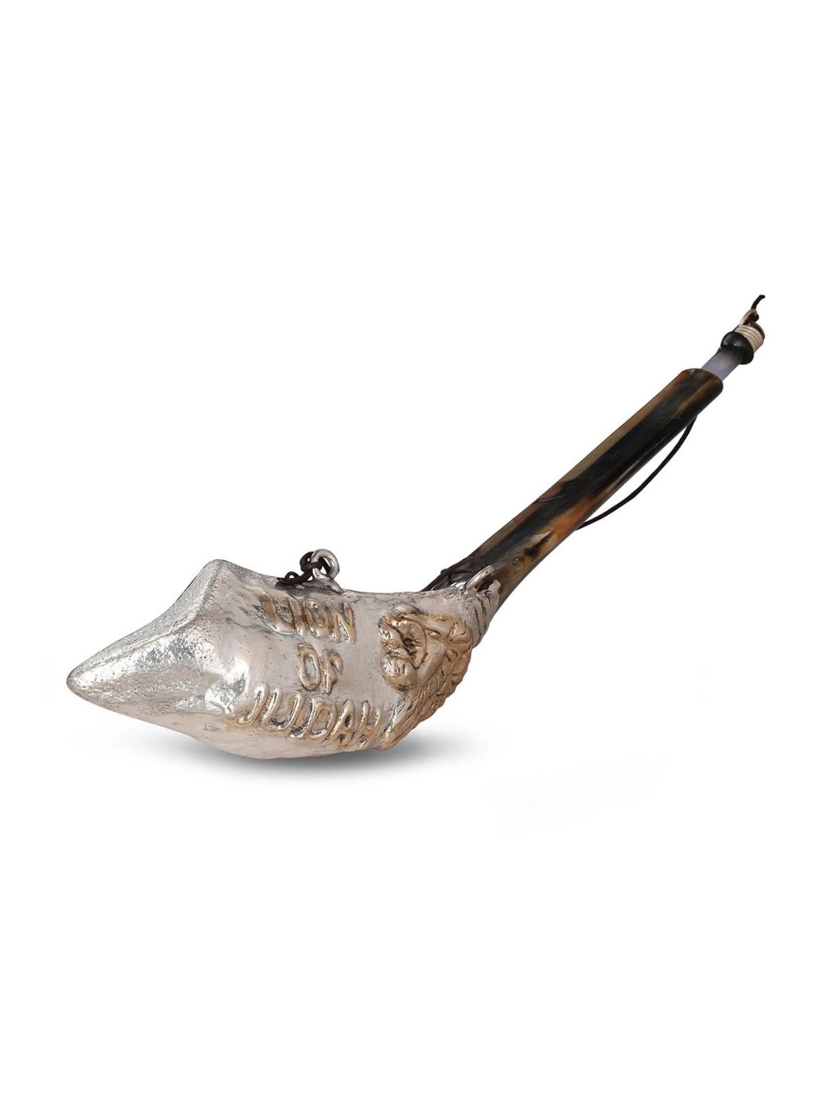 Silver Plated Lion of Judah Anointing Oil Ram's Shofar