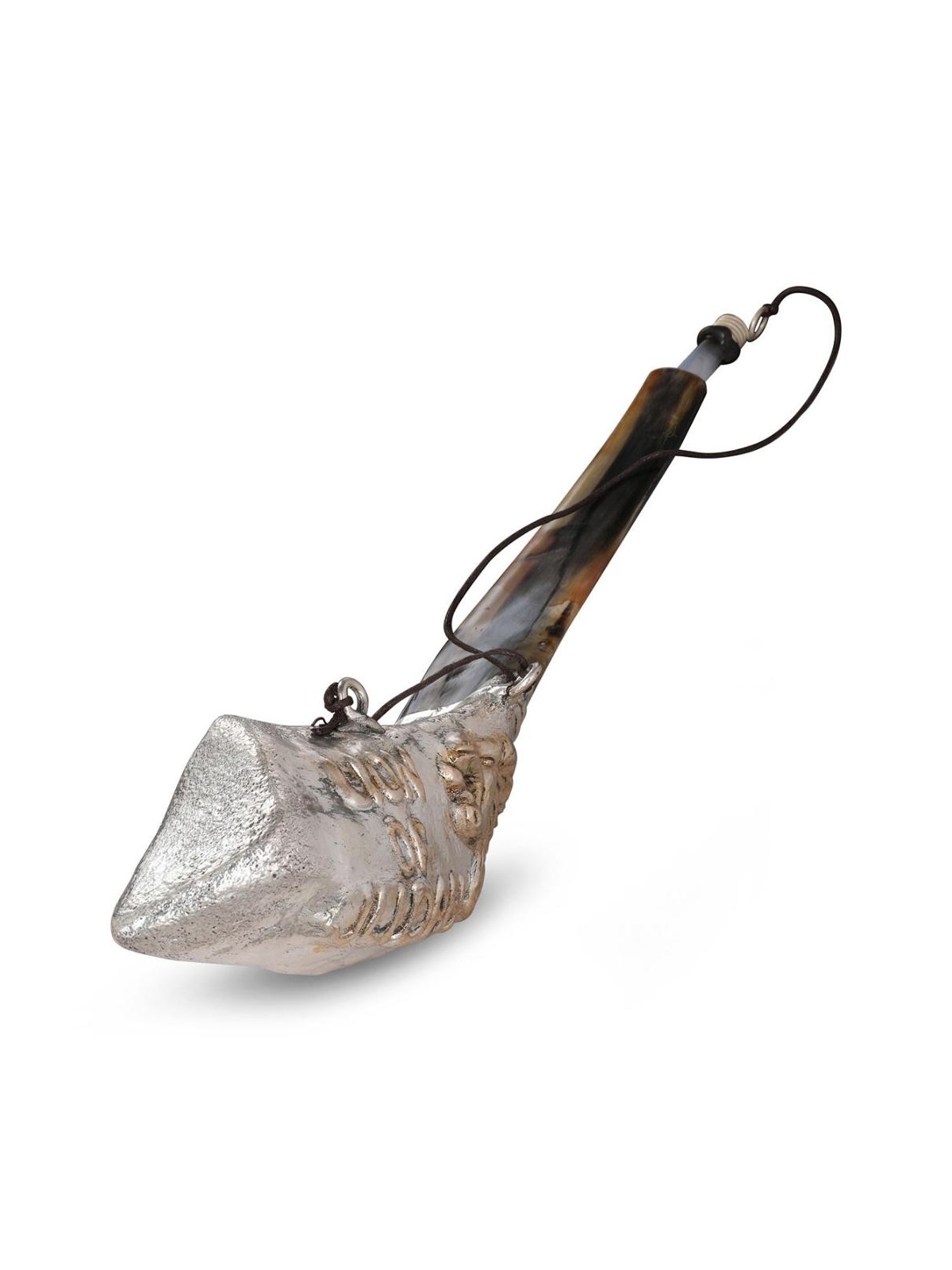 Silver Plated Lion of Judah Anointing Oil Ram's Shofar