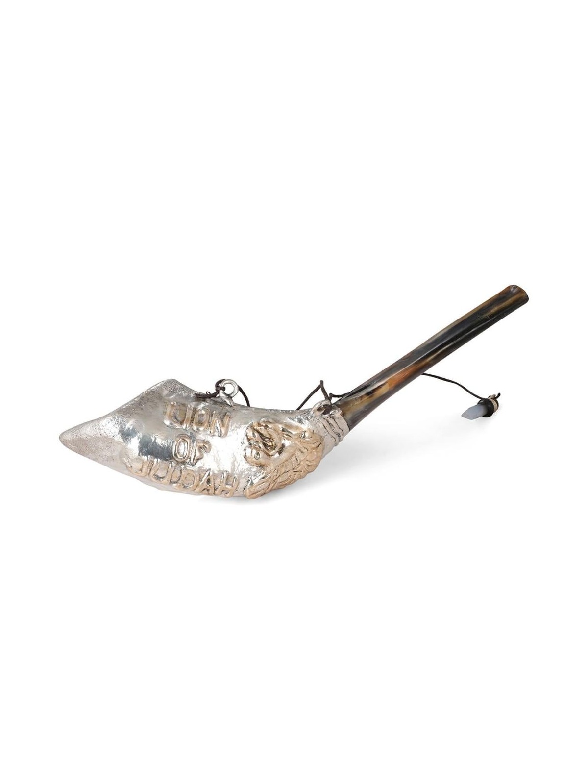 Silver Plated Lion of Judah Anointing Oil Ram's Shofar