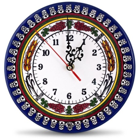 Grapes and Wheat Clock (Large). Armenian Ceramic