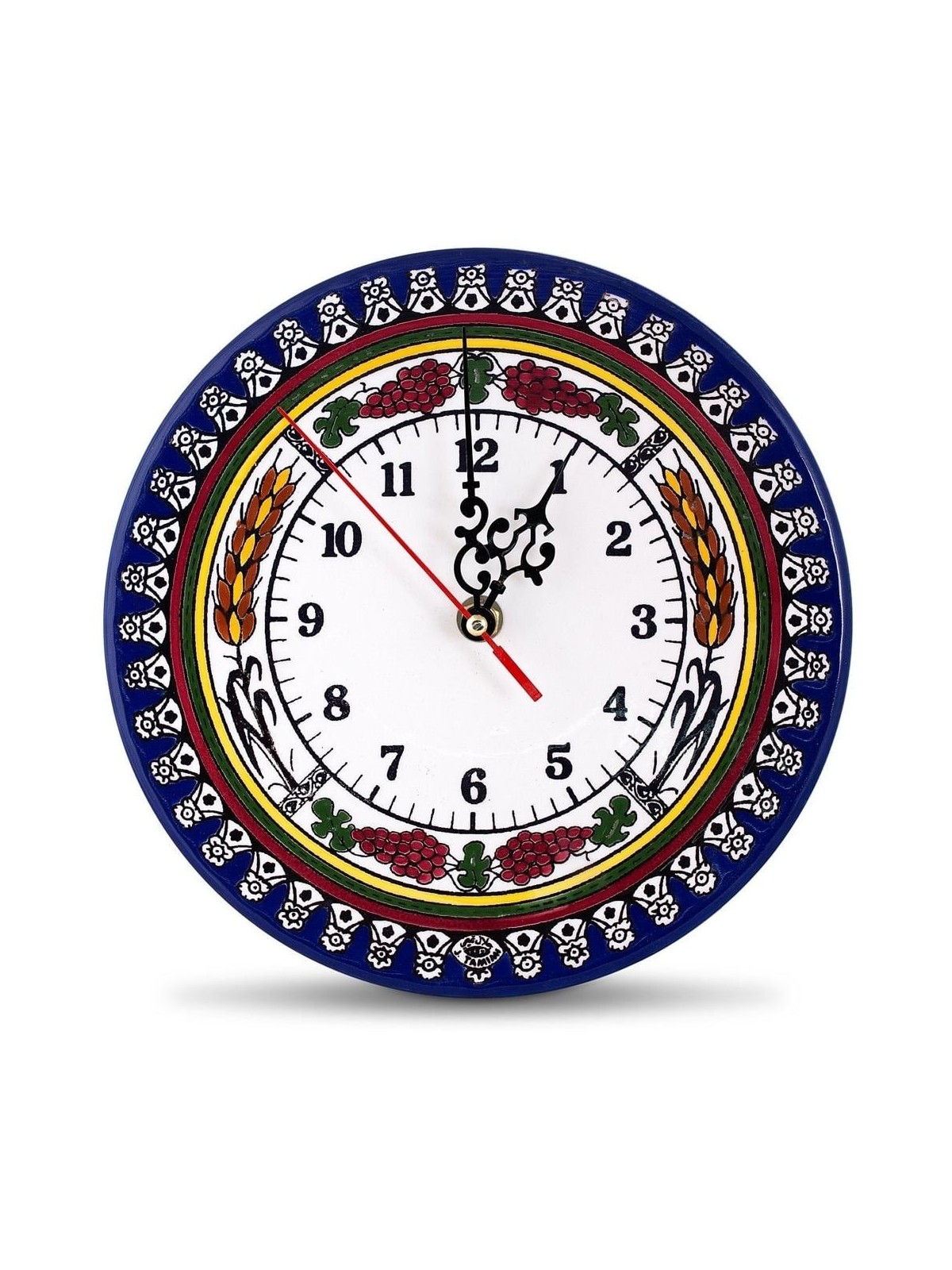 Grapes and Wheat Clock (Large). Armenian Ceramic