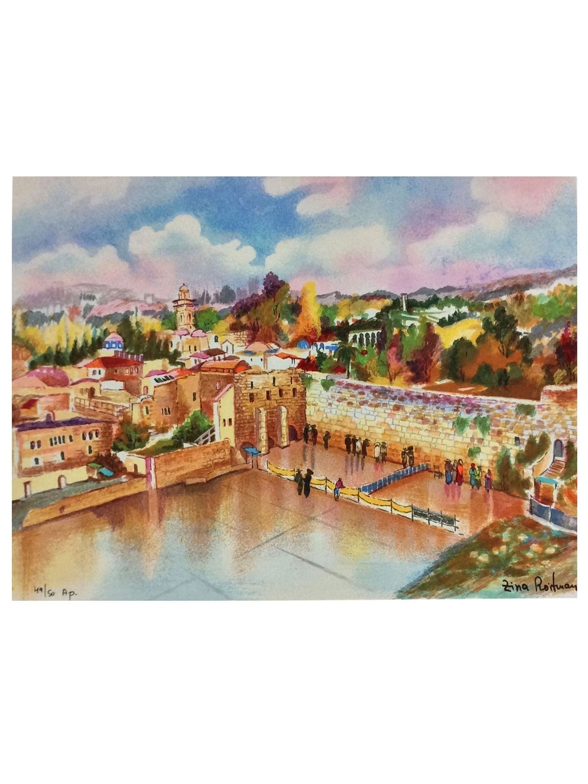 Jerusalem. Artist: Zina Roitman. Handsigned & Numbered Limited Edition