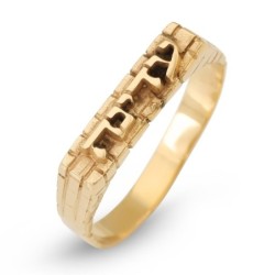 Women's 24K Gold-Plated Silver Western Wall Name Ring