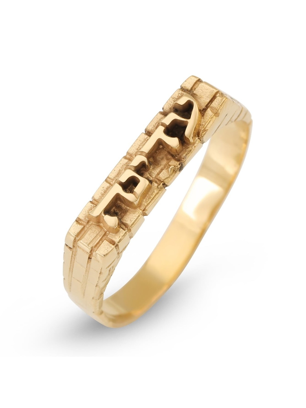 Women's 24K Gold-Plated Silver Western Wall Name Ring